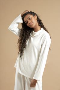TAWAST Damen vegan Pullover Peaceful Being Seashell