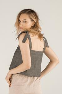 TAWAST Damen vegan Top Free Spirit Holzkohle