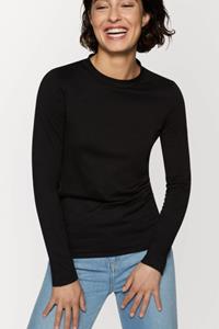 CharlieMary Damen vegan Langärmeliges Shirt Schwarz