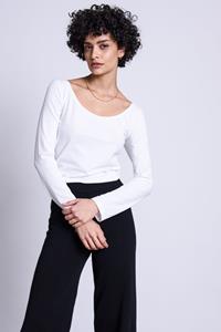 JAN N JUNE JAN 'N JUNE Damen vegan T-Shirt Longsleeve Scoop Weiß