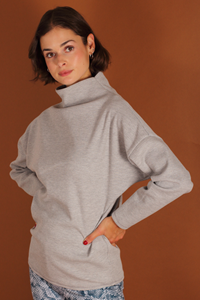 ManduTrap Damen vegan Sweatshirt Dorii Hellgrau