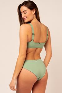Woodlike Damen vegan Bikiniunterteil Cimi Reversible Grün / Braun