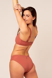 Woodlike Damen vegan Bikiniunterteil Ami Hipster Reversible Braun / Grün