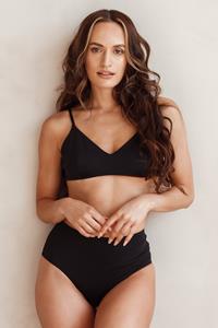 Savara Intimates Damen vegan Bikinioberteil Jasmine Schwarz Orange