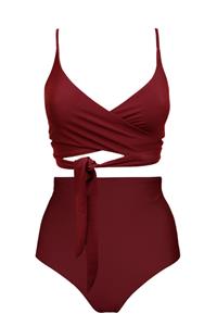 Anekdot Damen vegan Lin + Core High Bikini-Set Merlot