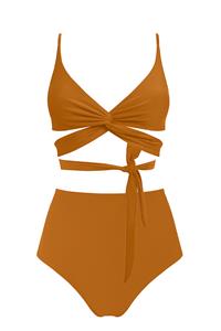 Anekdot Damen vegan Bikini-Set Lin + Core High Ocker