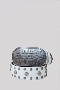 Jaded Man First Class White Leather Belt