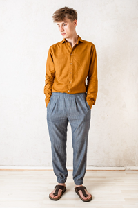 Jyoti Fair Works Herren vegan Hose Bhumi Nadelstreifen Grau
