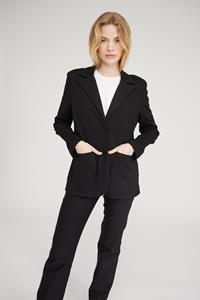 LAURIE Damen vegan Britt Blazer 68cm - Schwarz