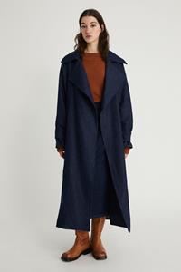 Infinitdenim Damen vegan Trenchcoat Denim Blau