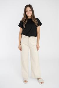 STORY OF MINE Damen vegan Jeans Culotte Denim Ungefärbte Creme