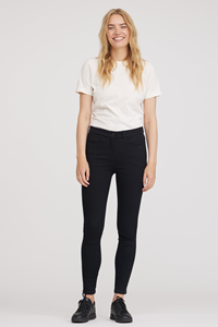 LAURIE Damen vegan Hose Serene 5-Pocket Slim Sl Schwarz