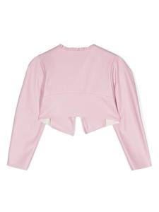 Monnalisa Riem met van imitatieleer met logoplakkaat - Roze