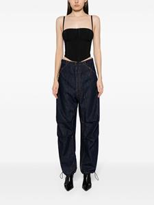 DARKPARK Katoenen jeans met wijde pijpen en contrasterend stiksel - Blauw