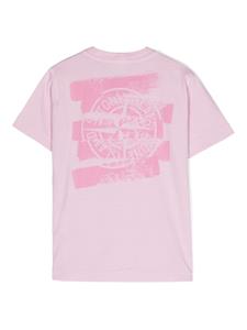 stoneislandjunior Stone Island Junior T-shirt met logoprint - Roze