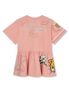 kenzokids Kenzo Kids Katoenen mini-jurk met print - Roze