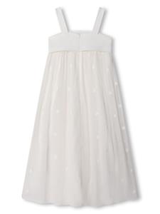 chloékids Chloé Kids Zijden jurk met sterprint - Wit