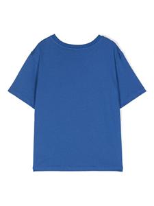dolce&gabbanakids Dolce & Gabbana Kids Katoenen T-shirt met logopatch - Blauw