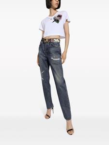dolce&gabbana Dolce & Gabbana Boyfriend jeans met gerafeld detail - Blauw