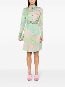 PINKO Satijnen blousejurk met abstracte print - Groen