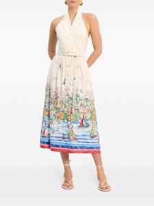 Rebecca Vallance Midi-jurk met halternek - Wit