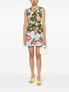 Oscar de la Renta Camellia mini-jurk met jacquard - Blauw