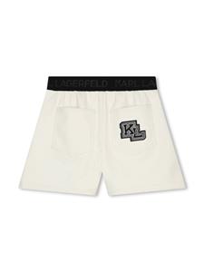 karllagerfeldkids Karl Lagerfeld Kids Shorts met logoband - Wit