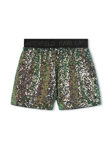 karllagerfeldkids Karl Lagerfeld Kids Shorts met logoband - Beige