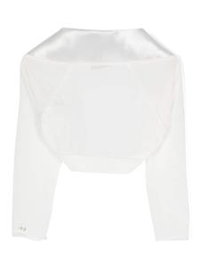 Monnalisa Cropped jack met sjaalkraag - Wit