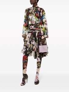 dolce&gabbana Dolce & Gabbana Zijden blouse met bloemenprint en sjaal - Zwart
