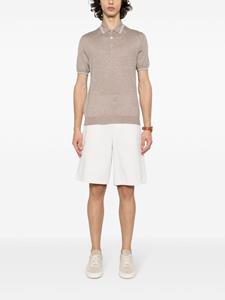 Fedeli Eton gemêleerd poloshirt - Beige