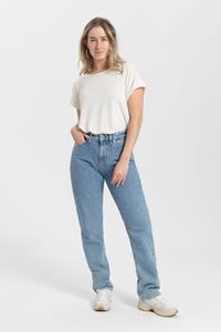Kuyichi Damen vegan Jeans Straight Rosa Heritage Blau