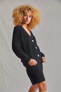 L'Envers Damen vegan Strickjacke Anna Cotton Schwarz