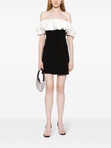 STAUD Kiara mini-jurk met ruches - Zwart