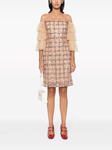 gemymaalouf Gemy Maalouf Jurk met ruchemouwen - Beige