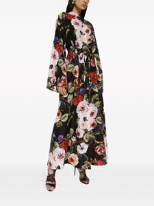 dolce&gabbana Dolce & Gabbana Blousejurk met bladerprint - Zwart