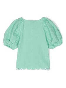 stellamccartneykids Stella McCartney Kids Shirt van linnenblend met gewelfde afwerking - Groen
