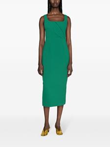 Arina rear-slit draped dress - Groen