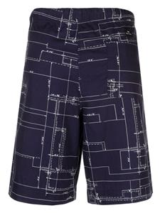 pspaulsmith PS Paul Smith Katoenen shorts met print - Blauw