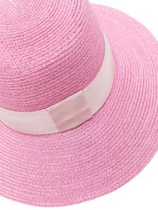 maisonmichel Maison Michel Virginie fedora hoed met logoplakkaat - Roze