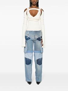 srvcstudio SRVC Studio High waist straight cargo jeans - Blauw