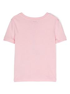 dolce&gabbanakids Dolce & Gabbana Kids Katoenen T-shirt met logopatch - Roze