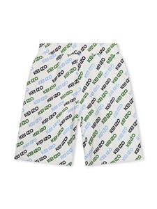 kenzokids Kenzo Kids Bermuda shorts met logoprint - Wit