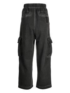 izzue Gerafelde cargo broek met wijde pijpen - Grijs