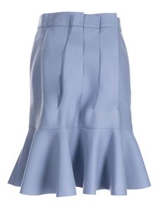 Sacai asymmetric pleated wool skirt - Blauw