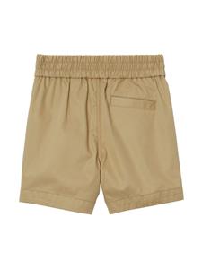 burberrykids Burberry Kids Equestrian Knight-embroidered cotton shorts - Beige