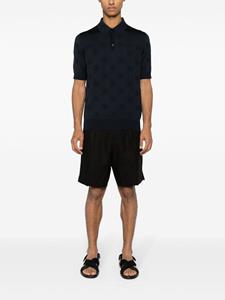 dolce&gabbana Dolce & Gabbana Zijden poloshirt met jacquard logo - Blauw