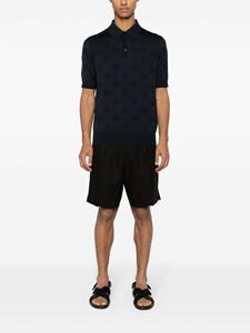 Dolce & Gabbana logo-jacquard silk polo shirt - Blauw