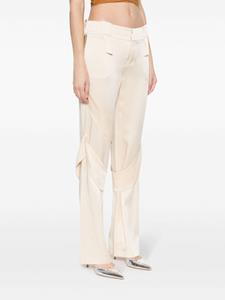 Blumarine satin wide-leg cargo trousers - Beige