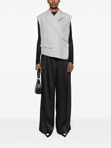 REMAIN wide-leg satin trousers - Zwart